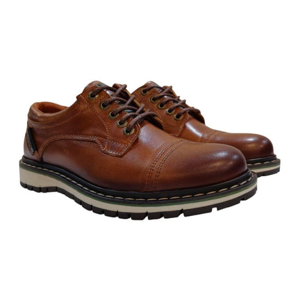 Tan - Pack Shot - Firetrap Boys Aubin Mess Leather Shoes