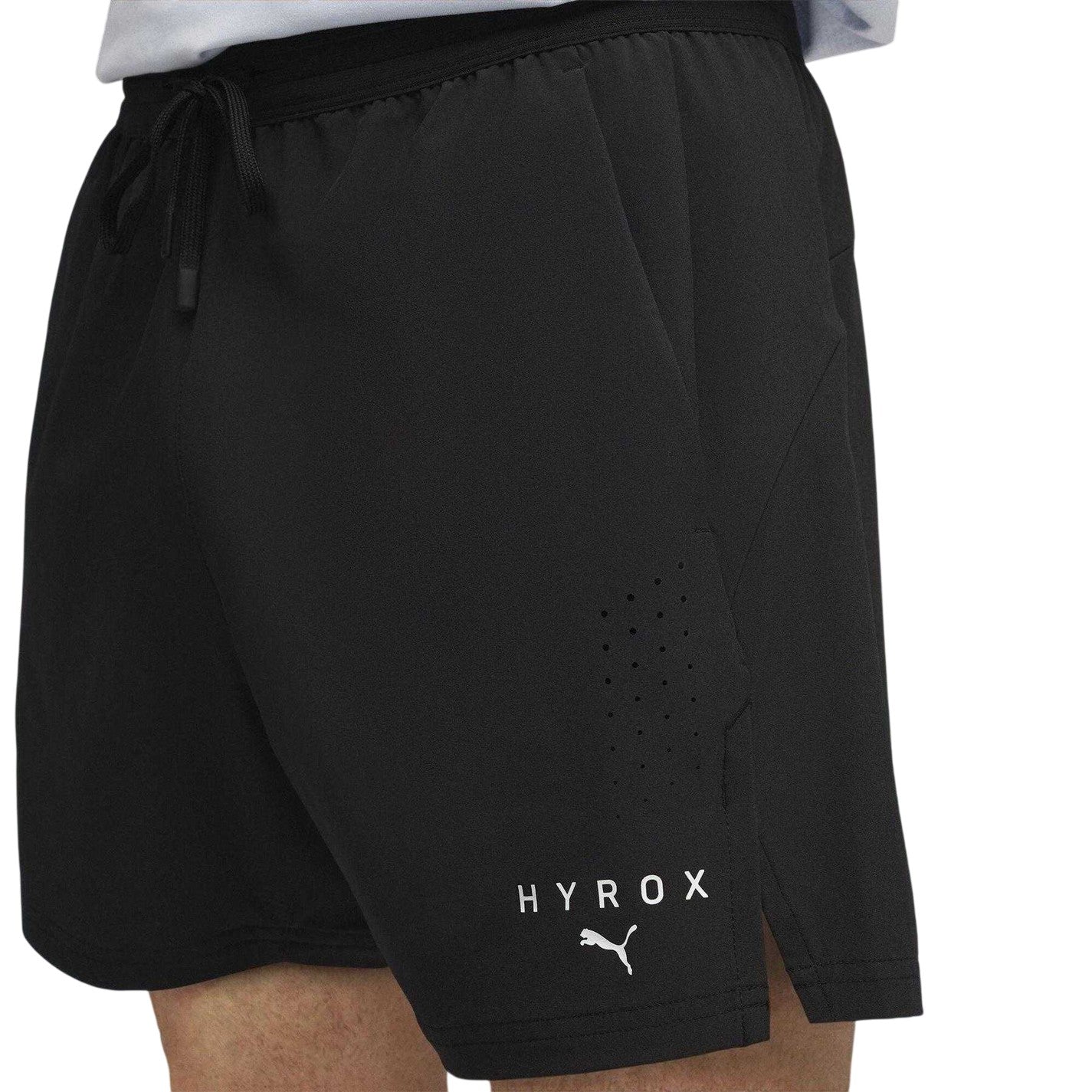 Black - Side - Puma Mens Hyrox DryElite Fitness Shorts