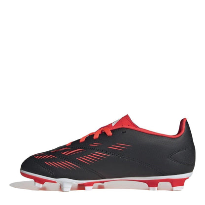 Black-White-Red - Back - Adidas Childrens-Kids Predator Club Flexible Ground Football Boots