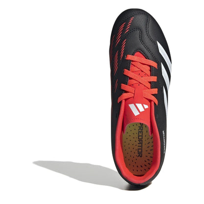 Black-White-Red - Pack Shot - Adidas Childrens-Kids Predator Club Flexible Ground Football Boots