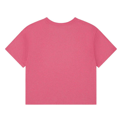 Pink - Back - Nike Girls Logo Crop T-Shirt