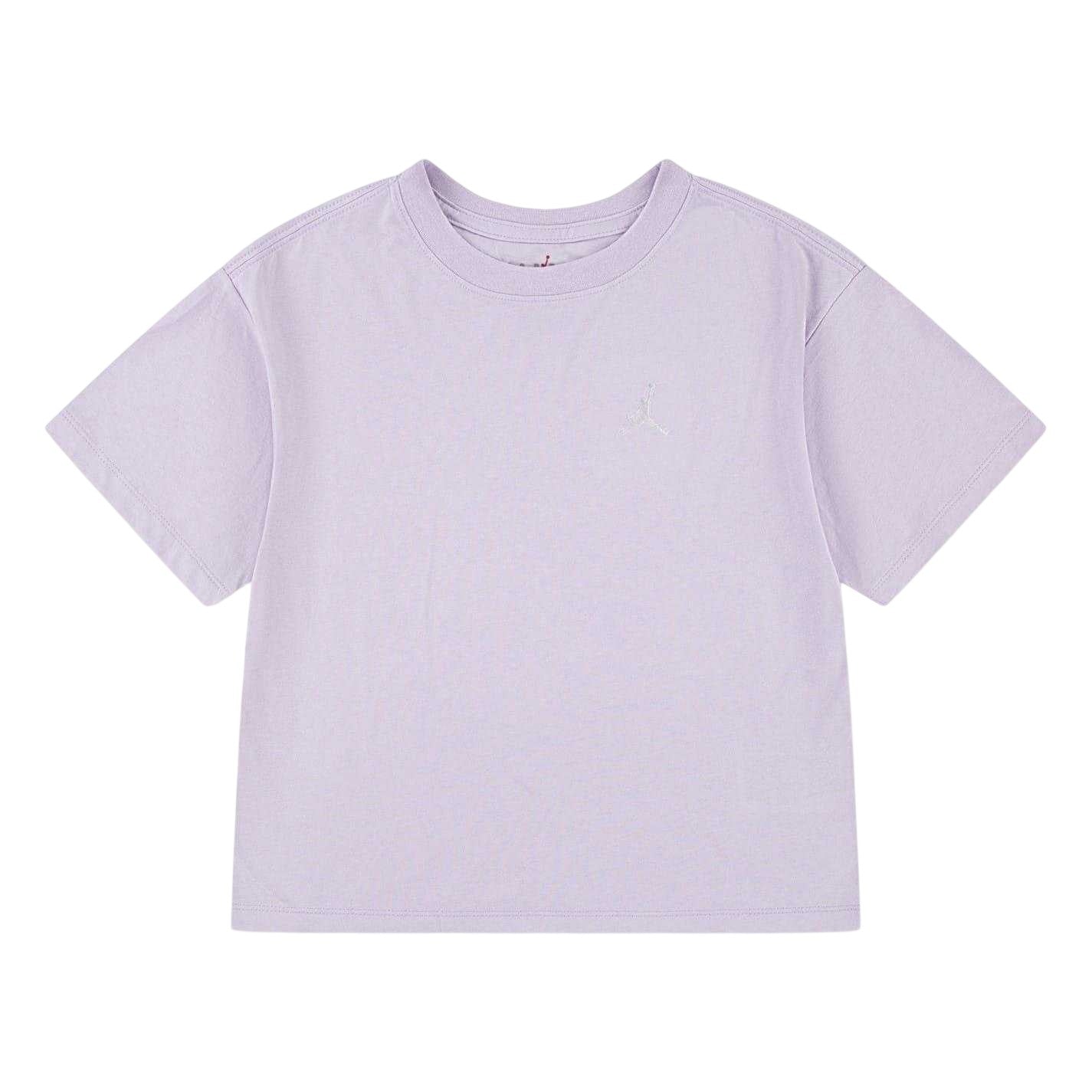 Lilac - Front - Nike Girls Logo Crop T-Shirt