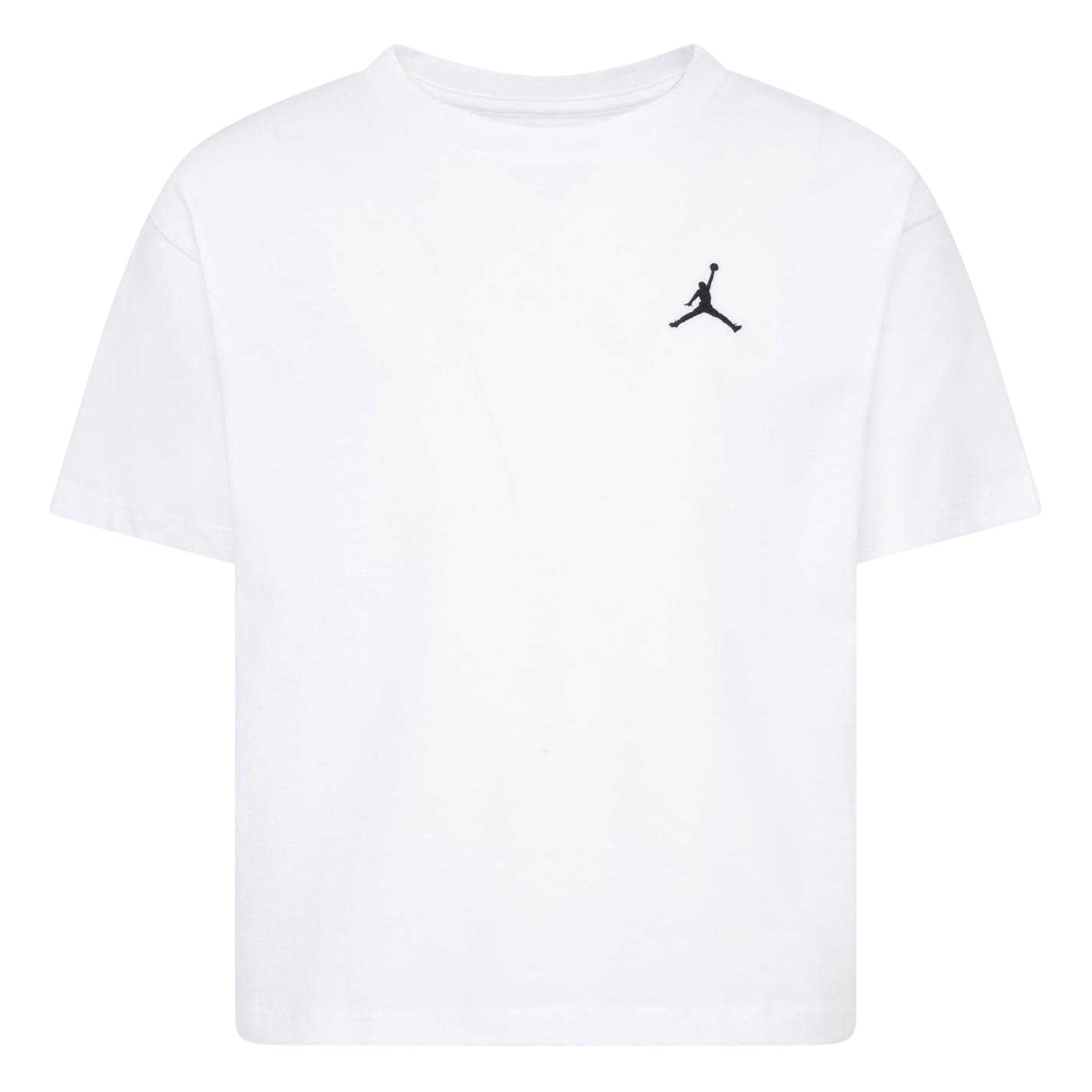 White-Black - Front - Nike Girls Logo Crop T-Shirt