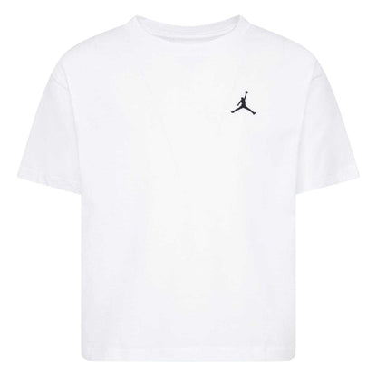 White-Black - Front - Nike Girls Logo Crop T-Shirt