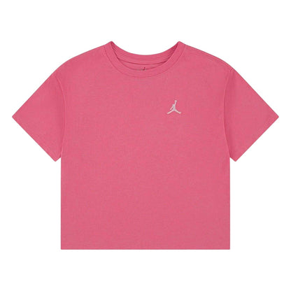 Pink - Front - Nike Girls Logo Crop T-Shirt