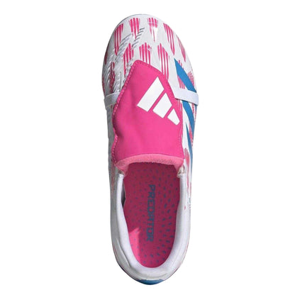 White-Pink - Lifestyle - Adidas Childrens-Kids Predator Elite Synthetic Folded Tongue Firm Ground Football Boots