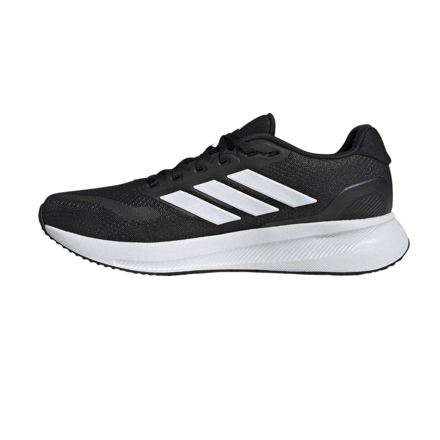 Black-White - Side - Adidas Mens Falcon Mesh Trainers