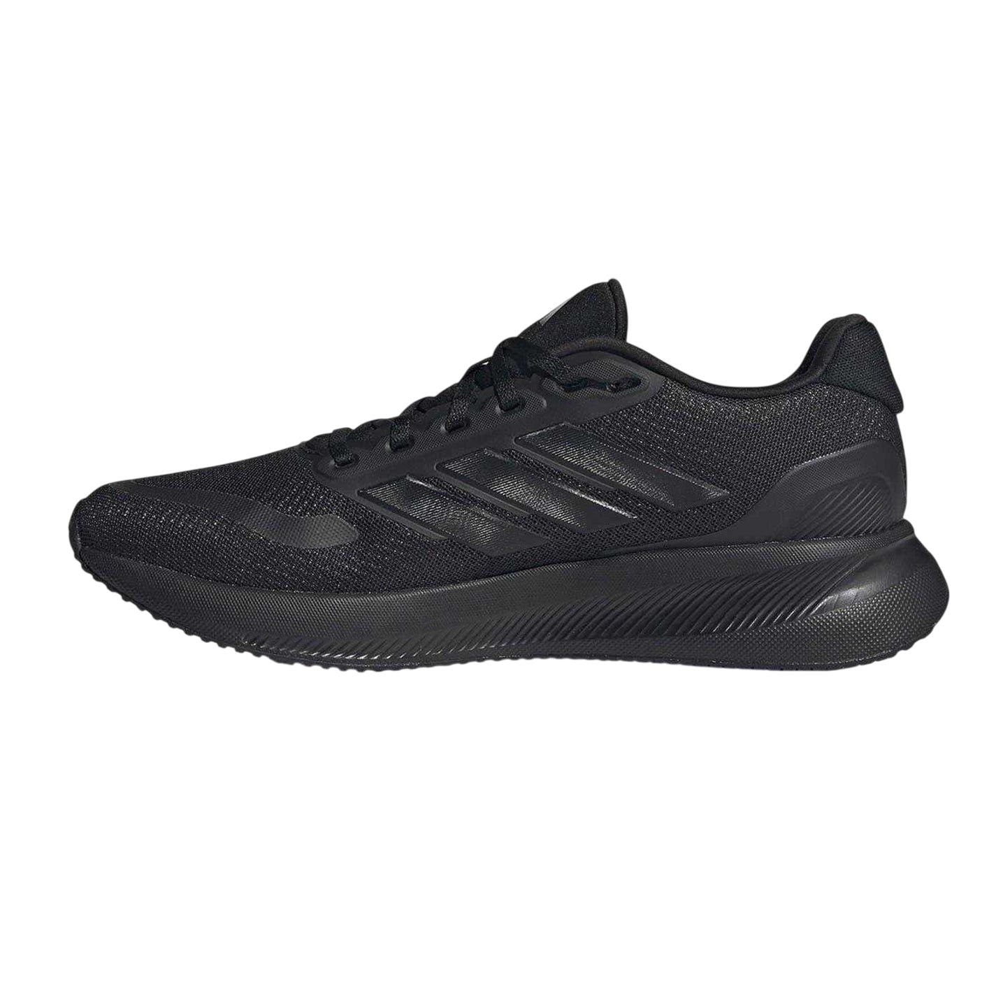 Triple Black - Side - Adidas Mens Falcon Mesh Trainers