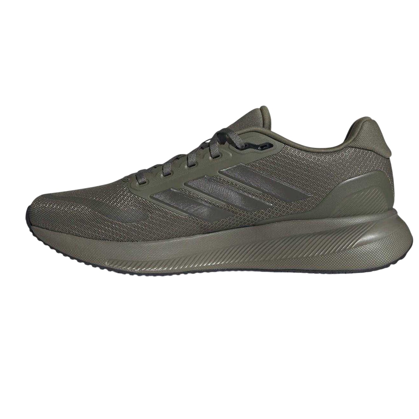 Olive-Black - Side - Adidas Mens Falcon Mesh Trainers