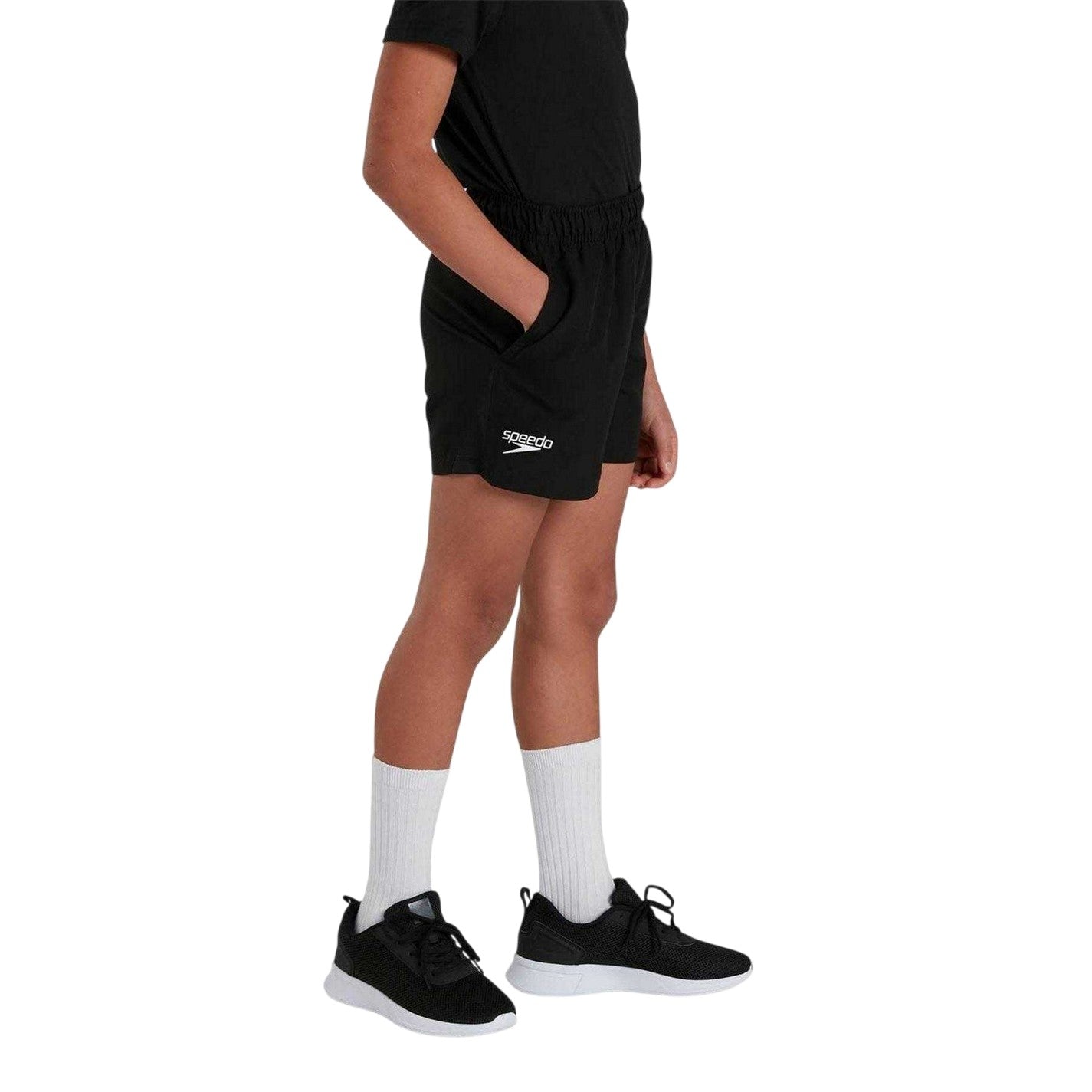 Black - Side - Speedo Boys Essential Swimming Trunks