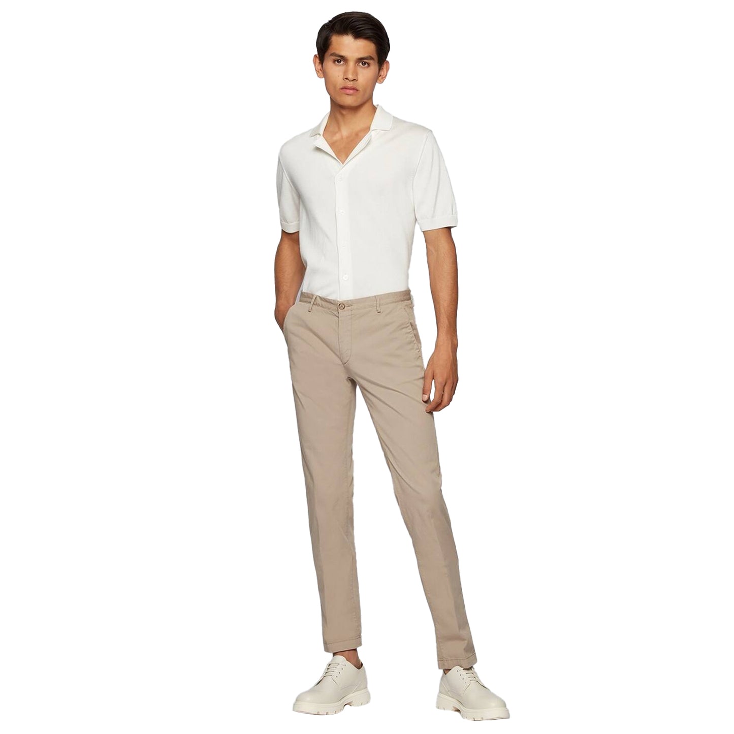 Beige - Side - Boss Mens Rice3-D Chino Trousers