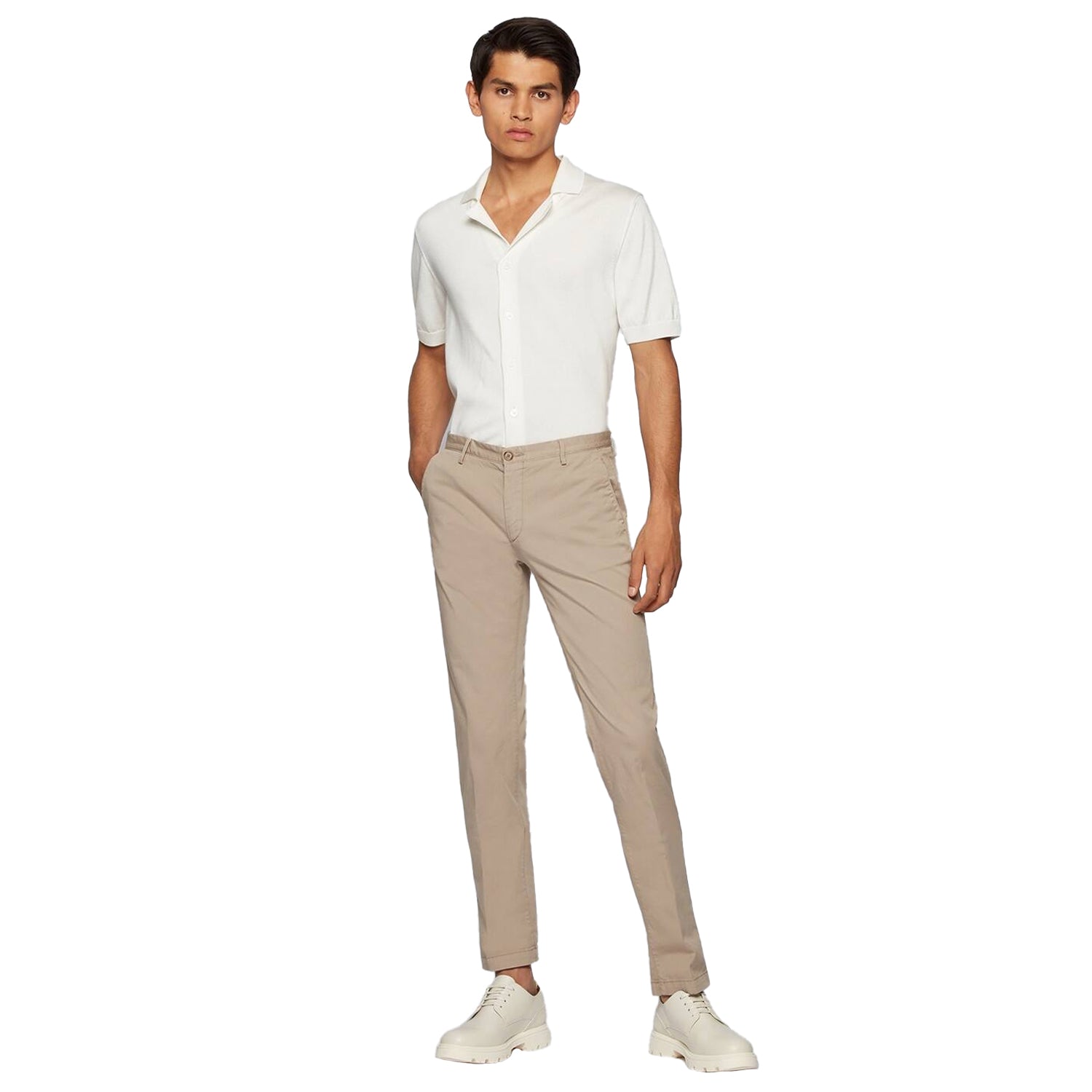 Beige - Side - Boss Mens Rice3-D Chino Trousers