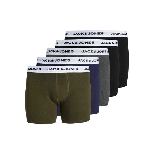 Forest Night - Front - Jack And Jones Mens Cotton Blend Swimming Trunks (Pack of 5)