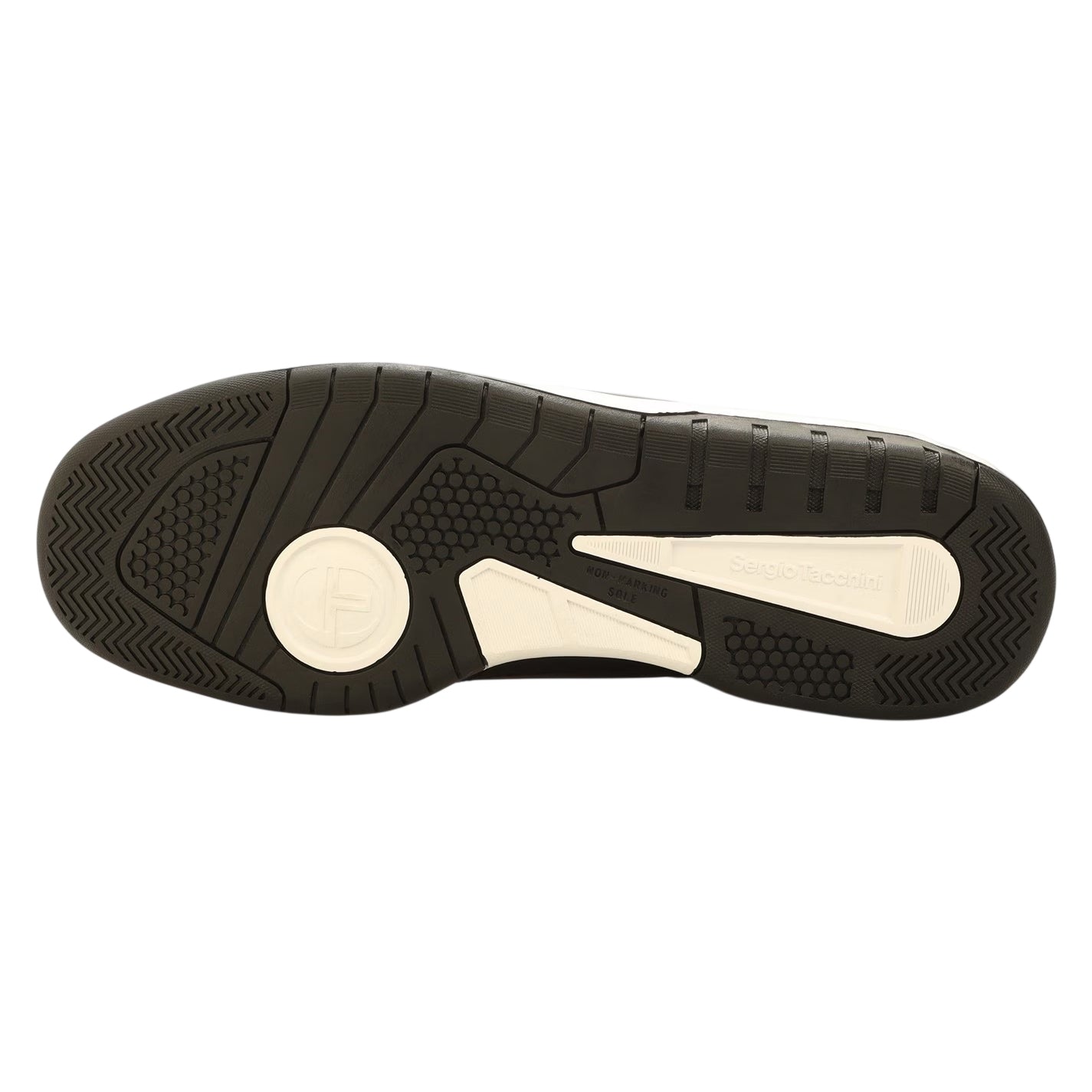Black-Dark Blue - Back - Sergio Tacchini Mens Livorno Leather Trainers