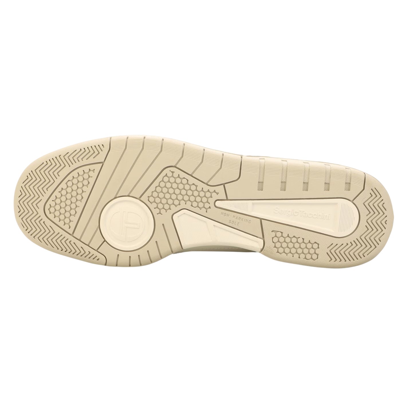White-Grey-Ice Green - Back - Sergio Tacchini Mens Livorno Leather Trainers