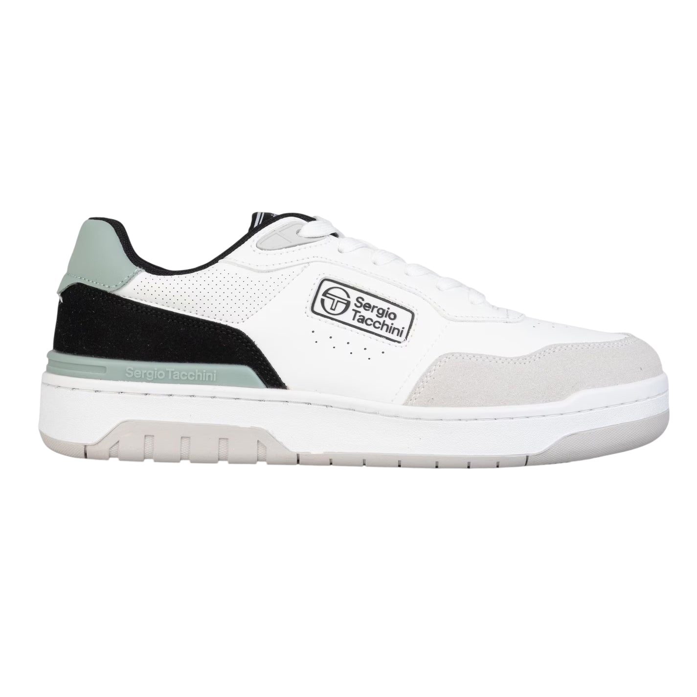 White - Front - Sergio Tacchini Mens Livorno Leather Trainers