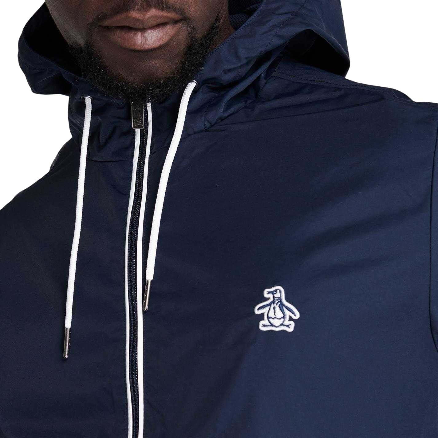 Blue Navy - Side - Original Penguin Mens Hooded Jacket