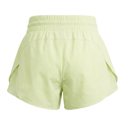 Green - Back - Adidas Womens-Ladies Bluv Lettering Double Layer Running Shorts