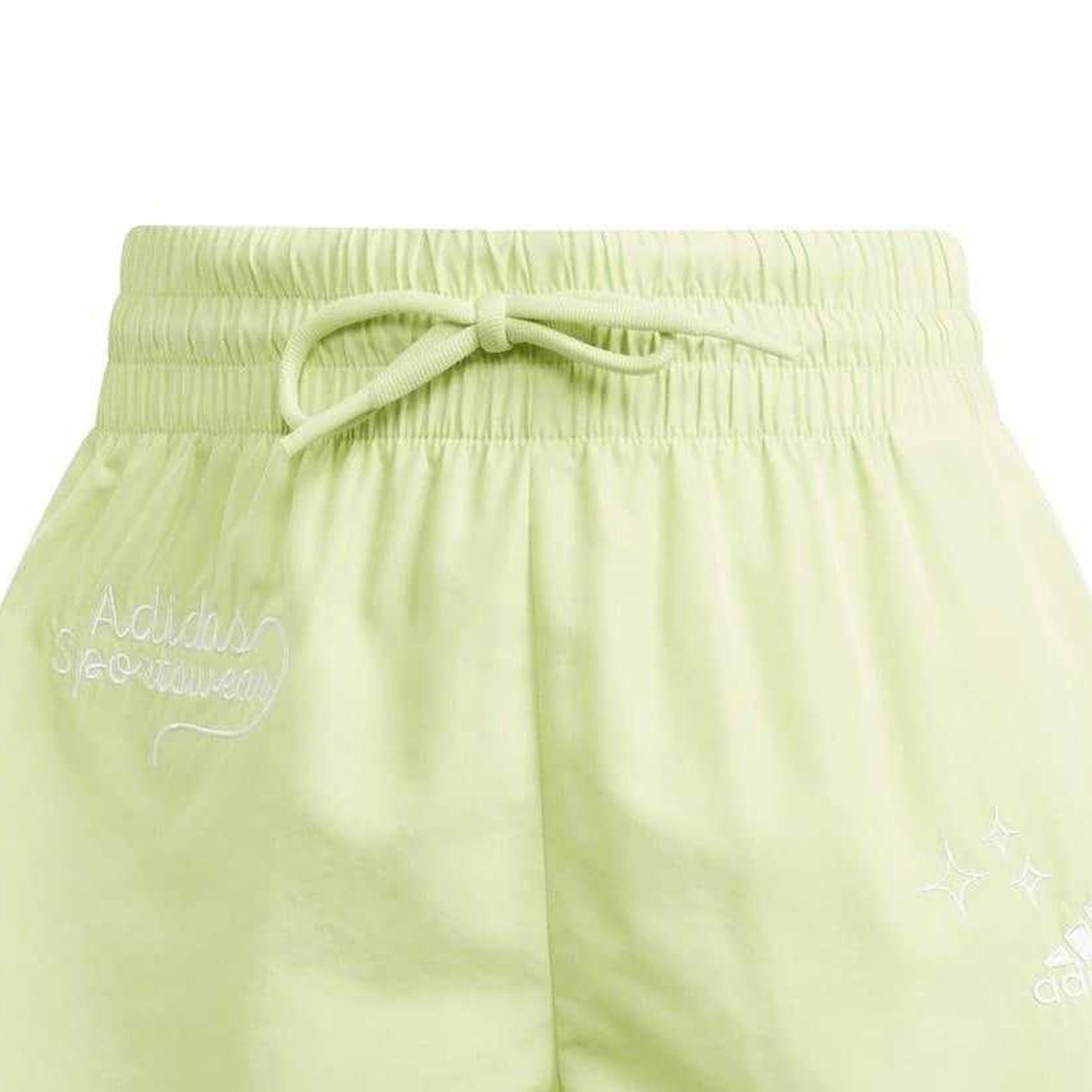 Green - Side - Adidas Womens-Ladies Bluv Lettering Double Layer Running Shorts
