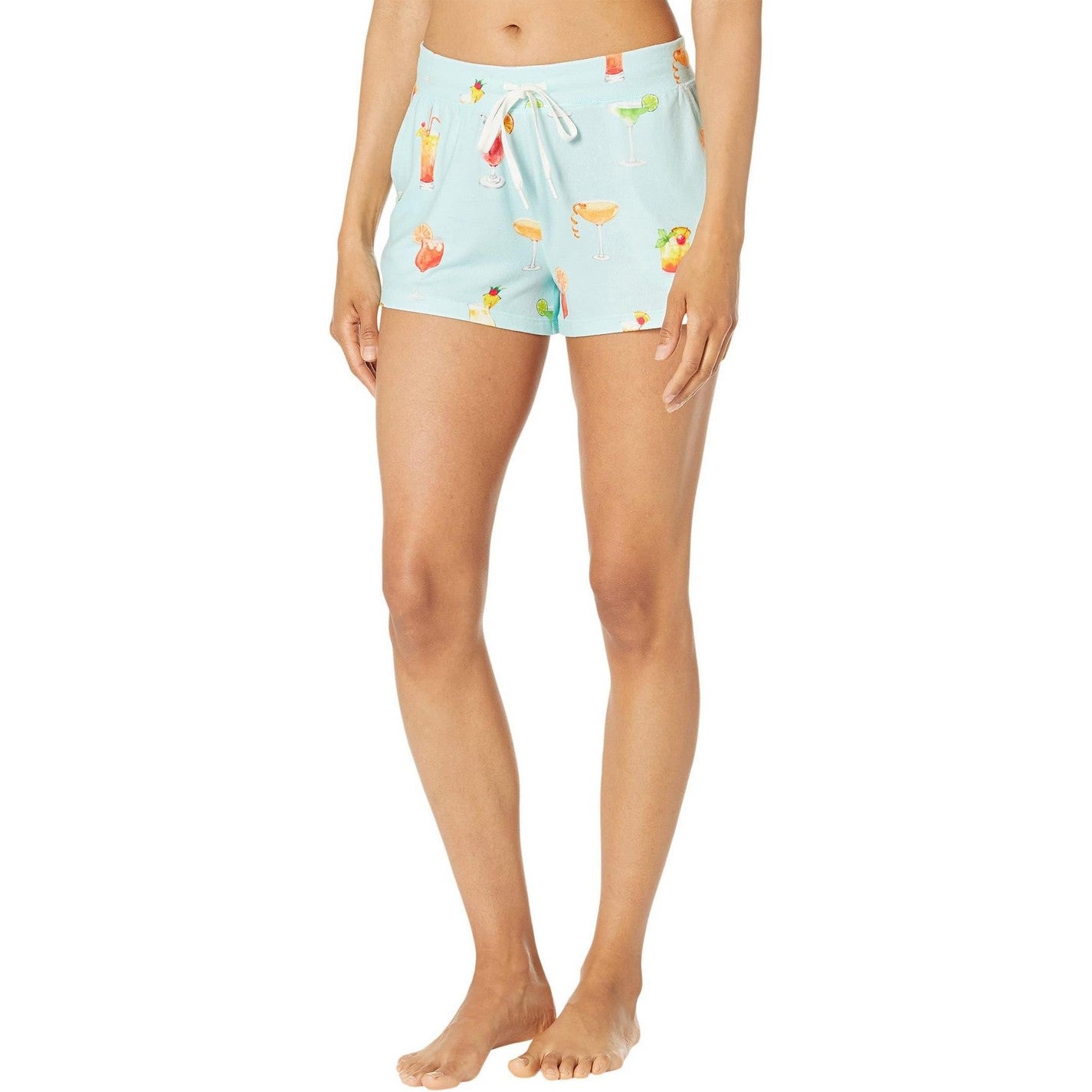Aqua-Multicoloured - Side - PJ Salvage Womens-Ladies Let´s Drink About It Jersey Relaxed Fit Lounge Shorts