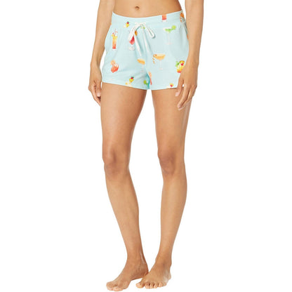 Aqua-Multicoloured - Side - PJ Salvage Womens-Ladies Let´s Drink About It Jersey Relaxed Fit Lounge Shorts