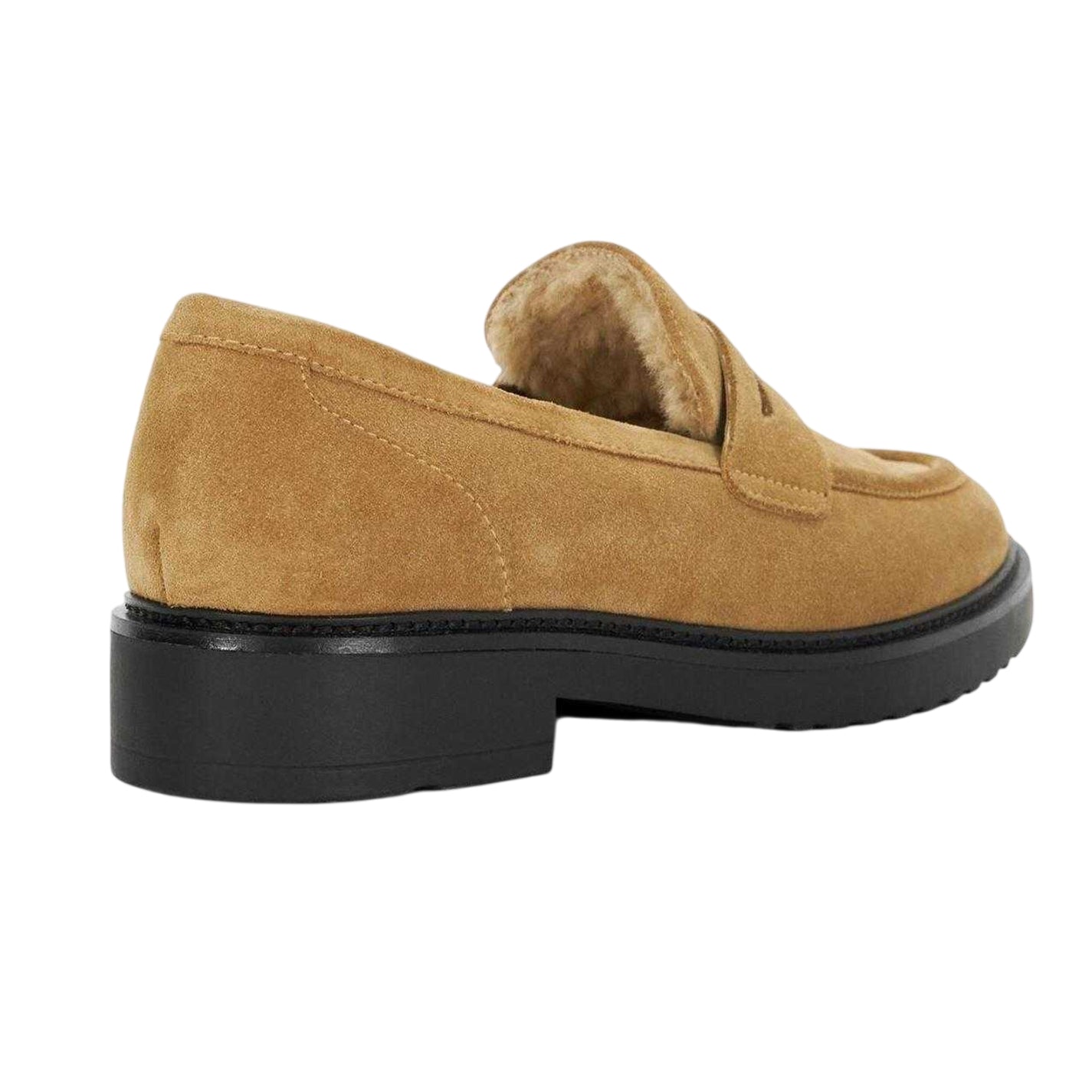 Tan - Back - Dune London Womens-Ladies Lo Garfeld Suede Moc Toe Loafers
