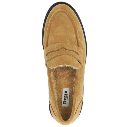 Tan - Side - Dune London Womens-Ladies Lo Garfeld Suede Moc Toe Loafers