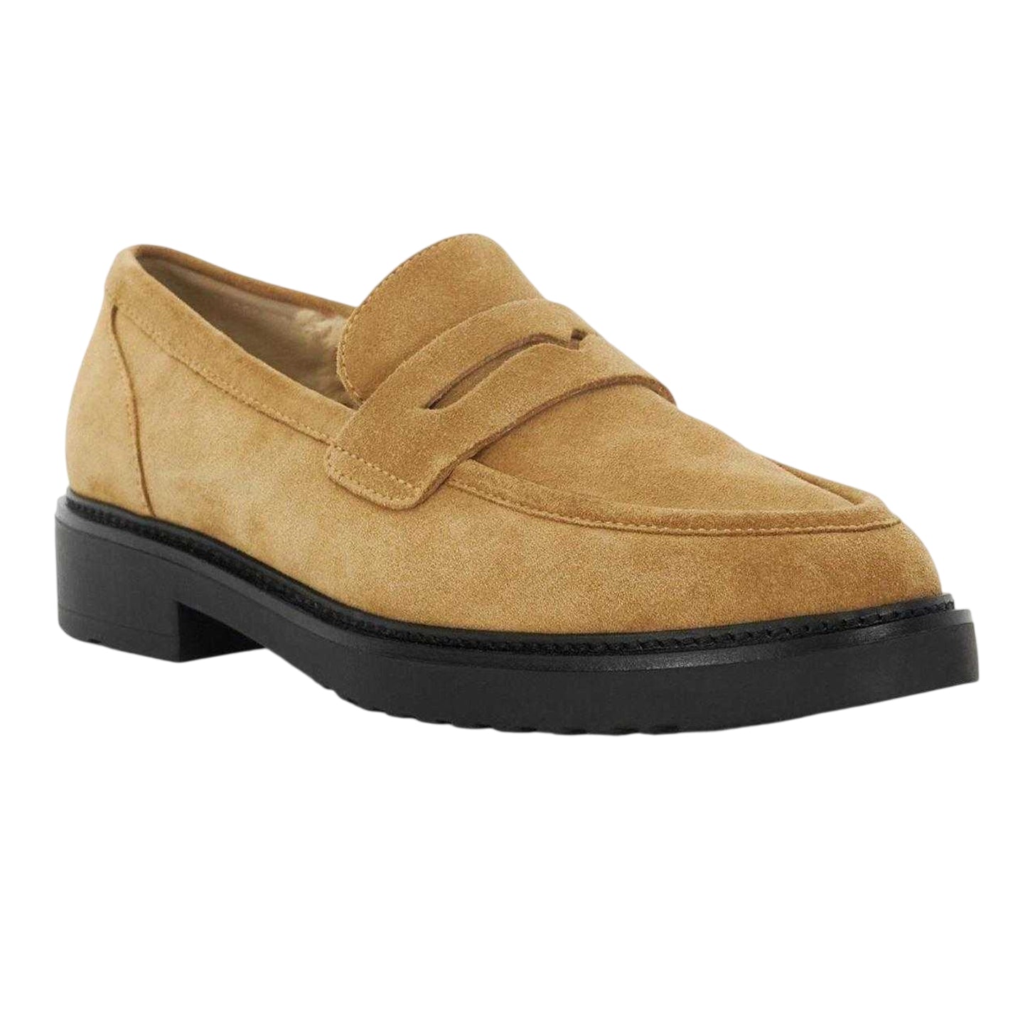 Tan - Lifestyle - Dune London Womens-Ladies Lo Garfeld Suede Moc Toe Loafers