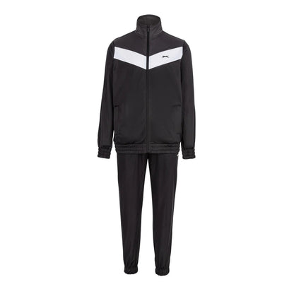 Black-Charcoal - Front - Slazenger Mens Chevron Lightweight Tracksuit Set