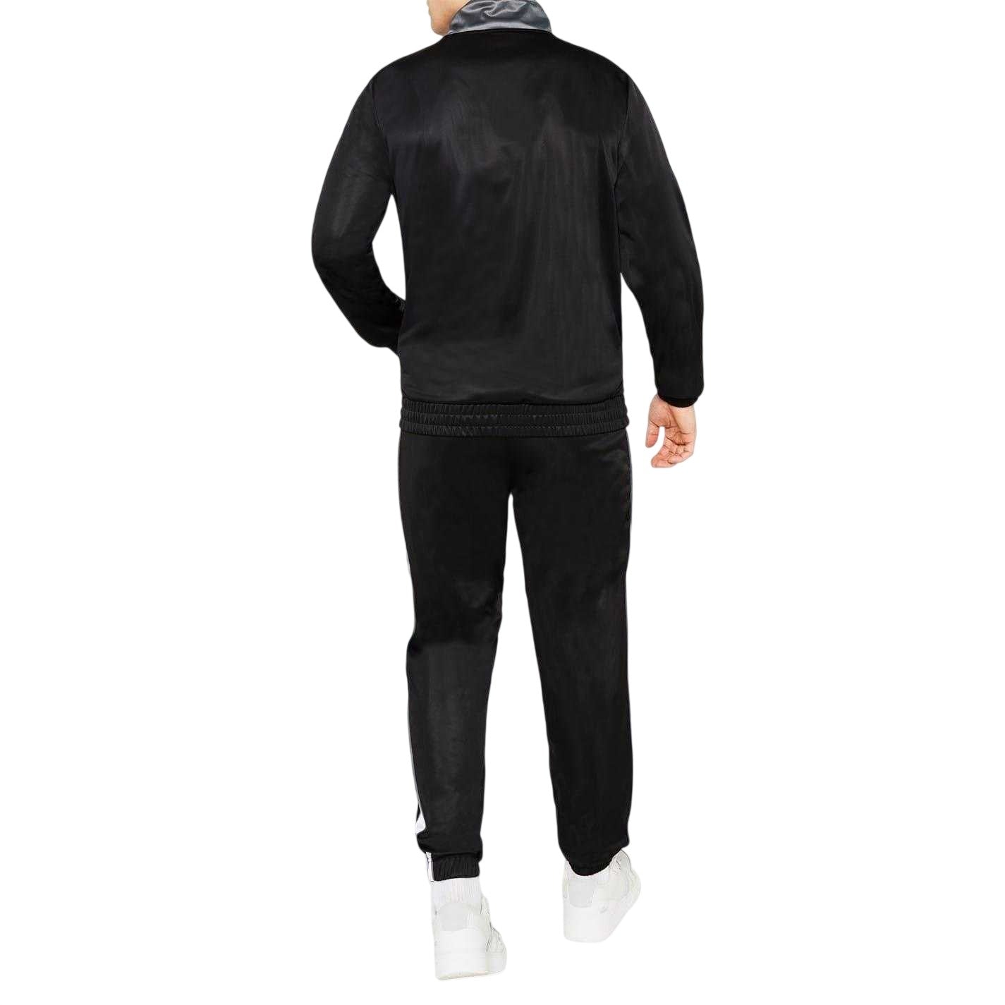 Black-Charcoal - Pack Shot - Slazenger Mens Chevron Lightweight Tracksuit Set