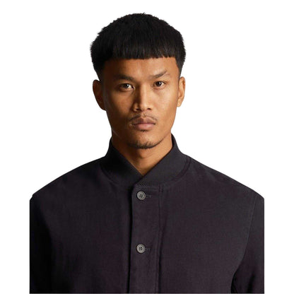 Dark Navy - Side - Lyle & Scott Mens Collared Bomber Jacket