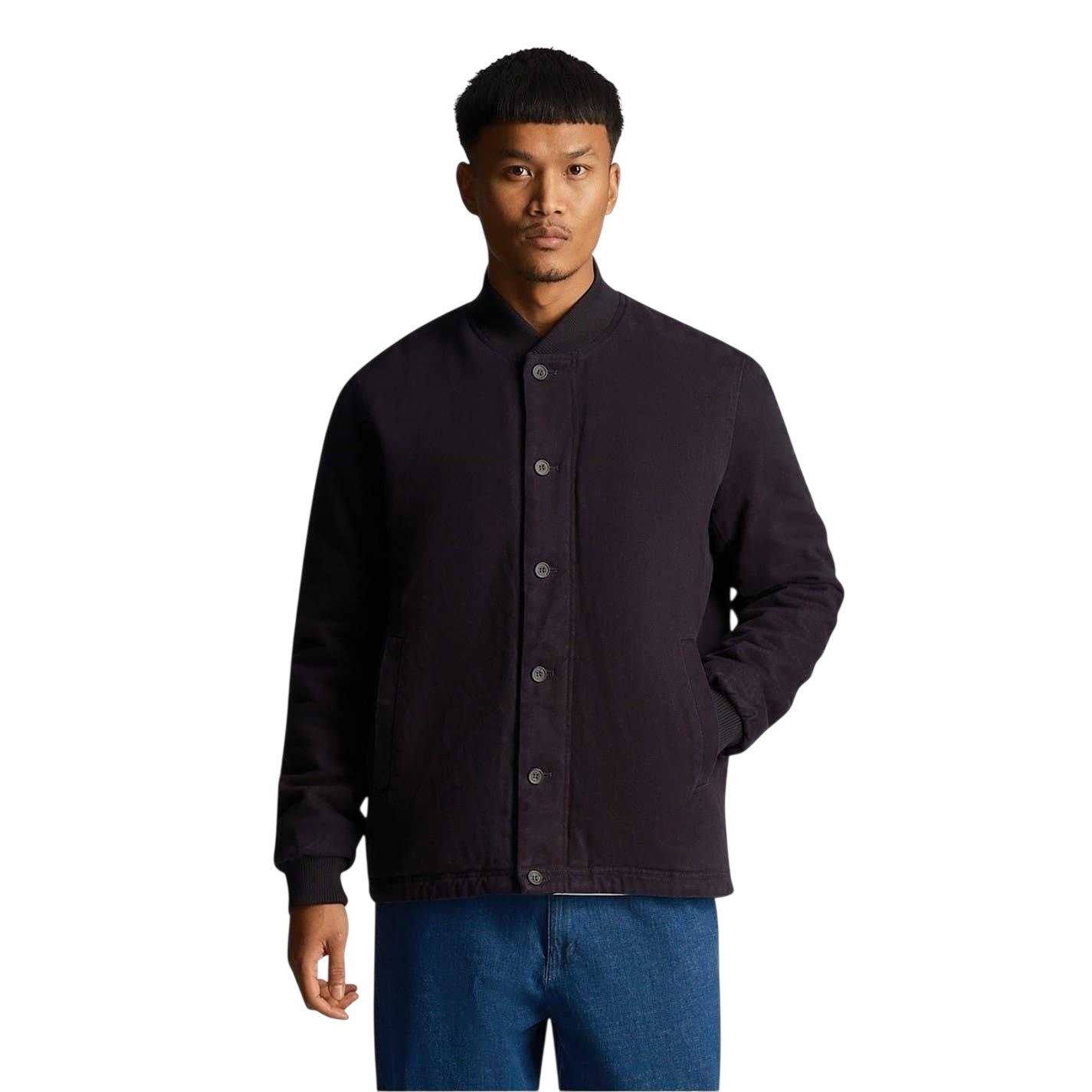 Dark Navy - Lifestyle - Lyle & Scott Mens Collared Bomber Jacket