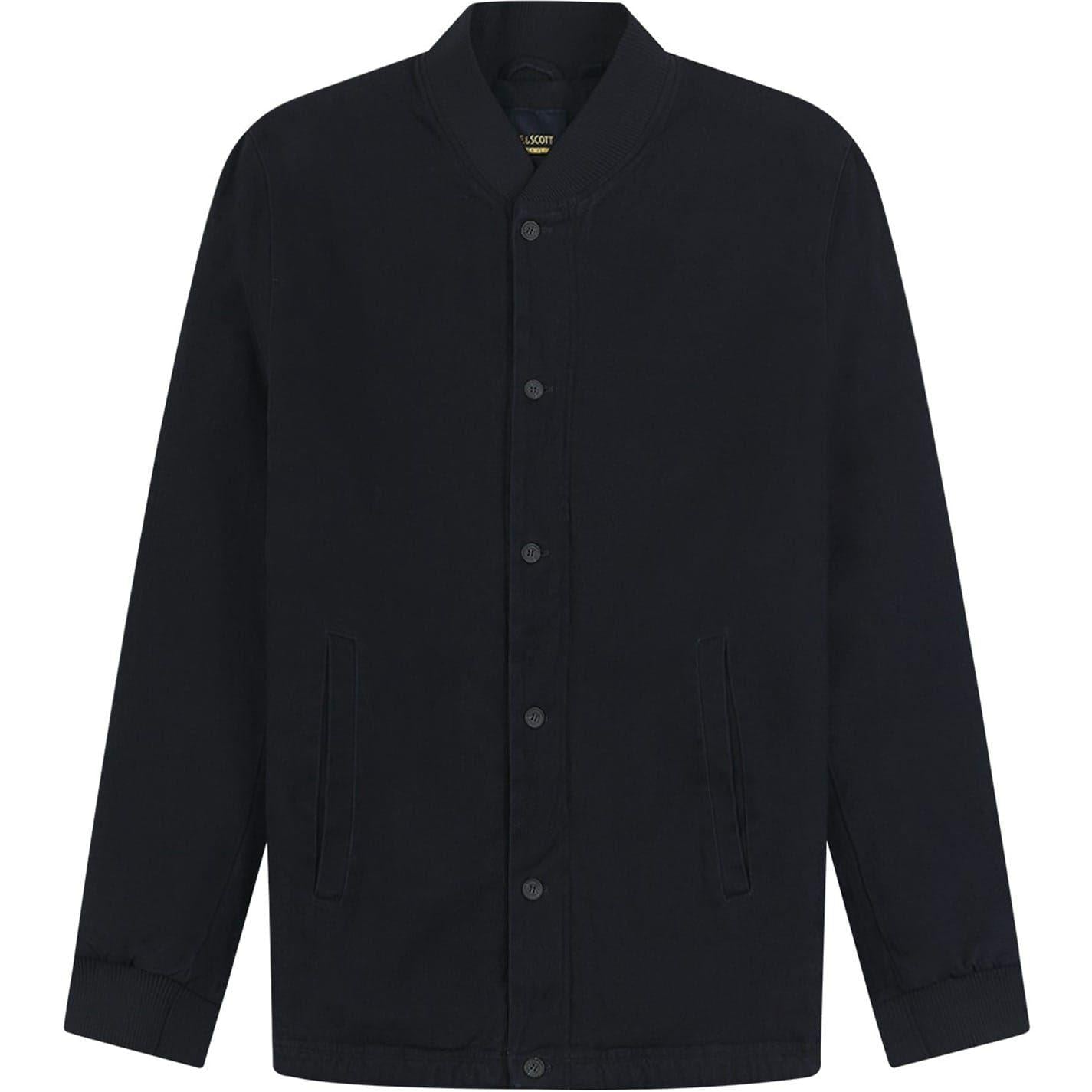 Dark Navy - Front - Lyle & Scott Mens Collared Bomber Jacket