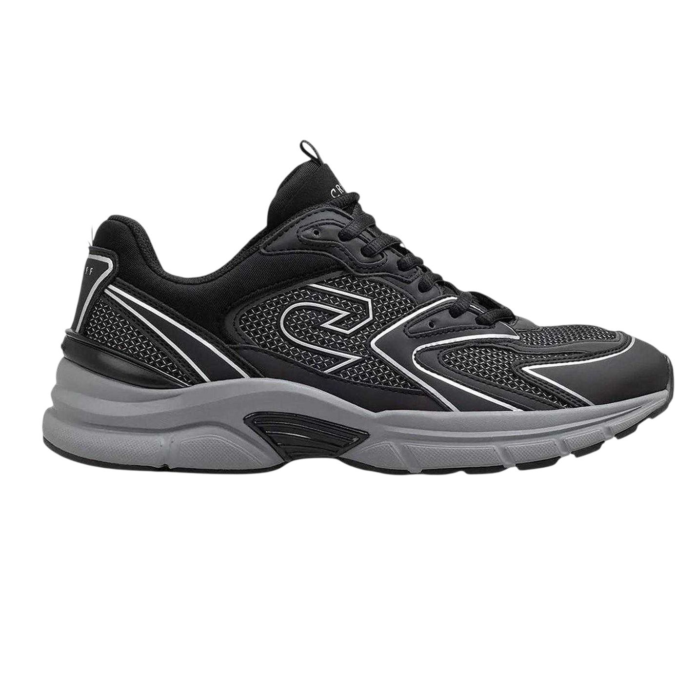 Black-Grey - Front - Cruyff Mens Scorpius Logo Low Cut Trainers