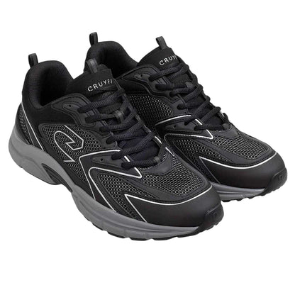 Black-Grey - Back - Cruyff Mens Scorpius Logo Low Cut Trainers