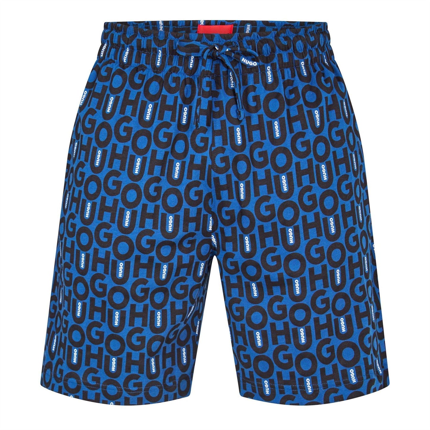 Dark Blue - Front - Hugo Mens Fleece All Over Logo Sweat Shorts