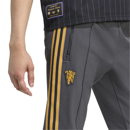Black - Side - Adidas Mens Terrace Icons Manchester United FC Tracksuit Bottoms