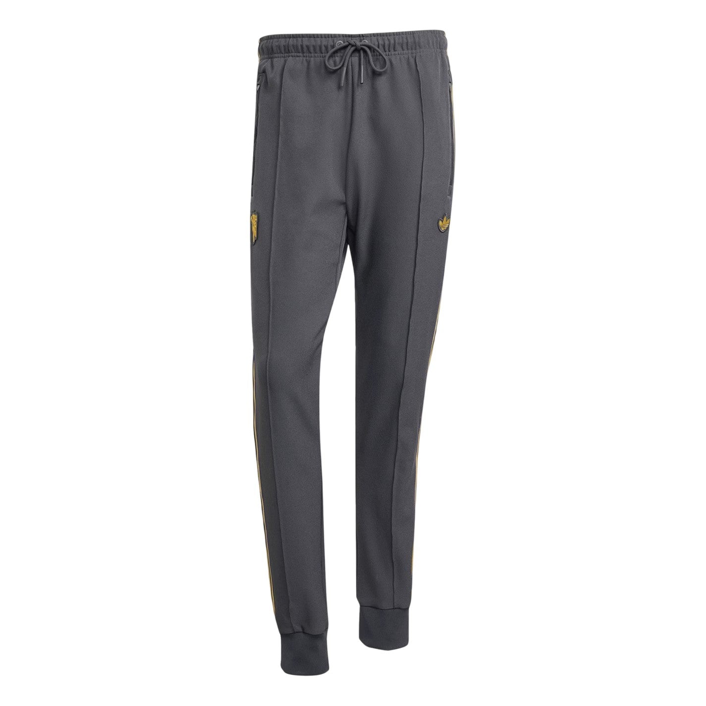 Black - Front - Adidas Mens Terrace Icons Manchester United FC Tracksuit Bottoms