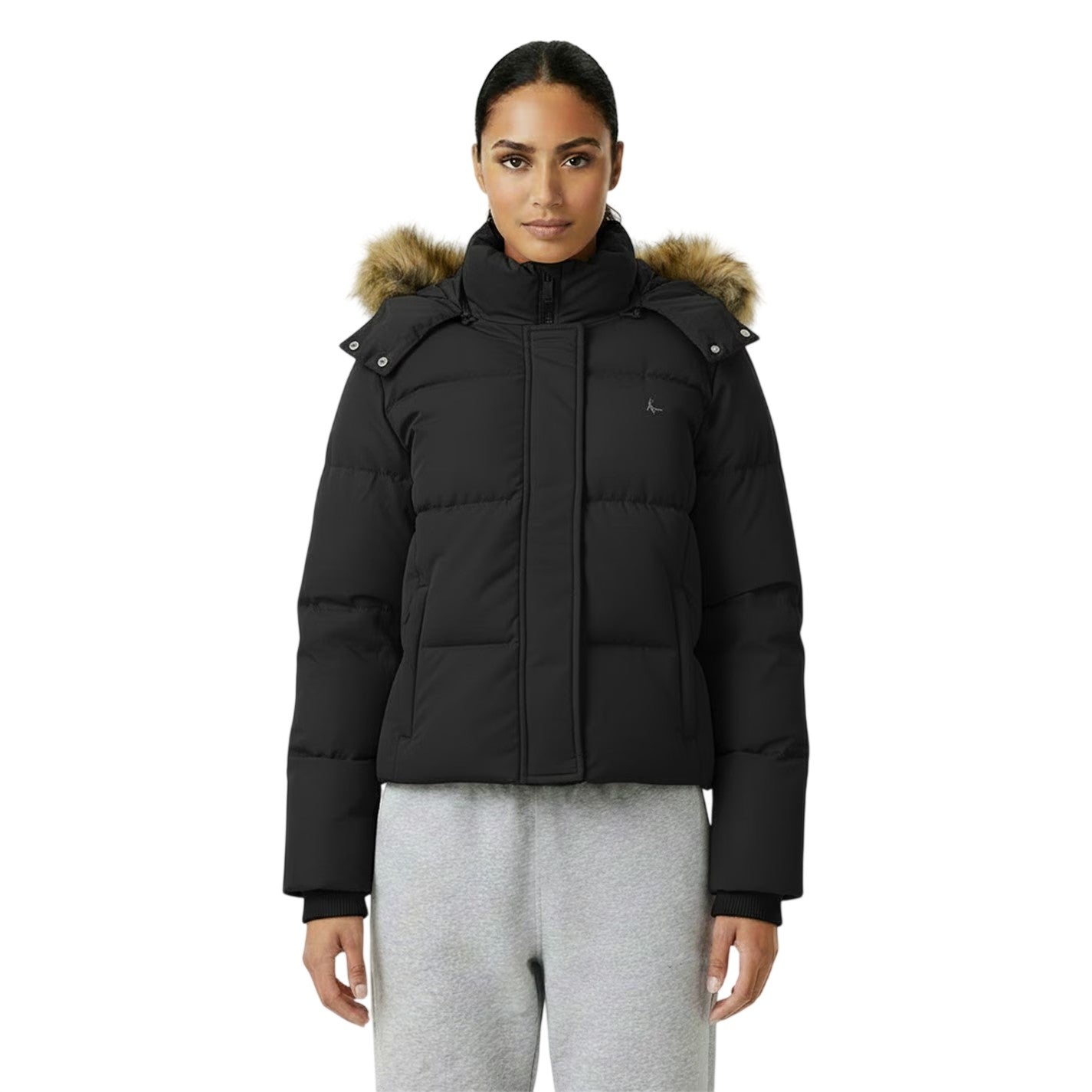 Black - Side - Jack Wills Womens-Ladies Riley Puffer Jacket