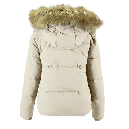 Beige - Back - Jack Wills Womens-Ladies Riley Puffer Jacket