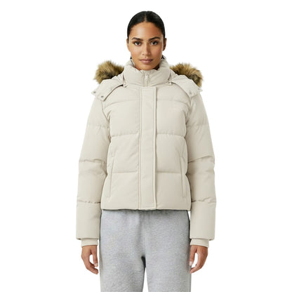 Beige - Side - Jack Wills Womens-Ladies Riley Puffer Jacket