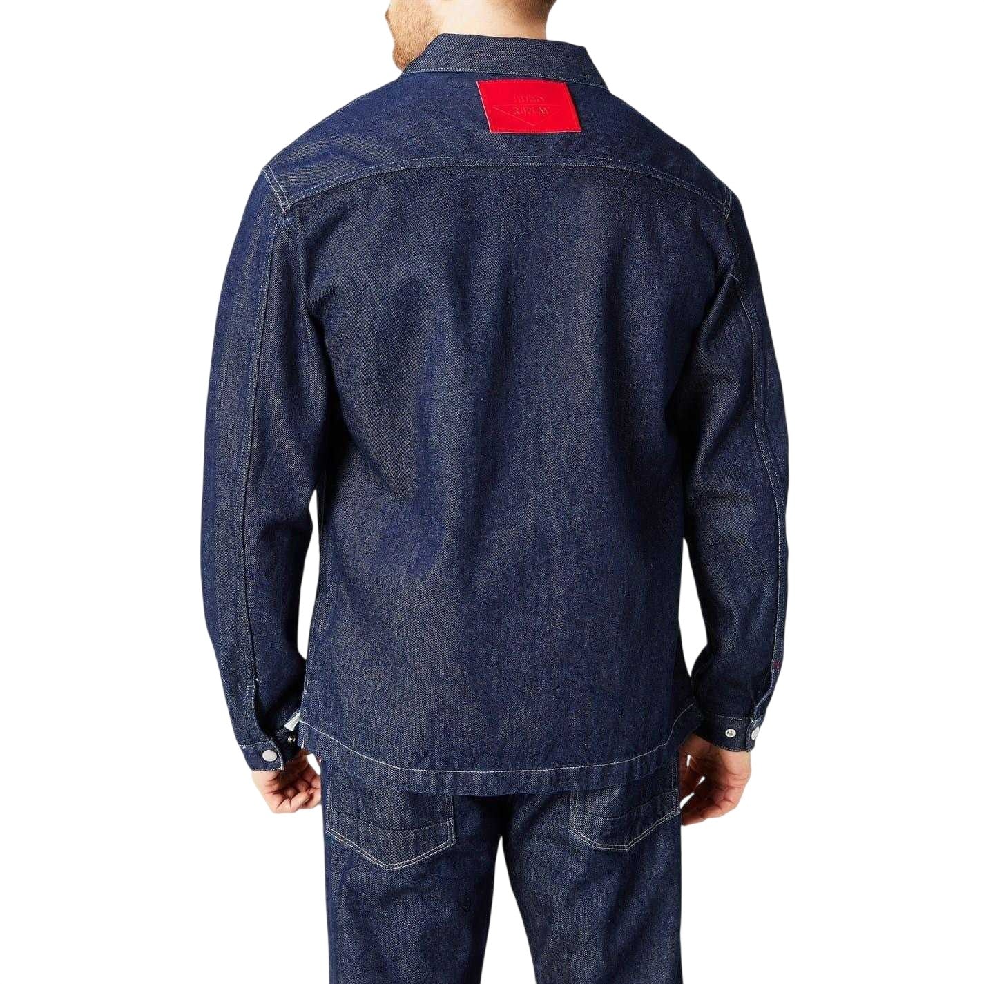 Dark Wash - Back - Hugo Boss Mens X Replay Denim Oversized Overshirt