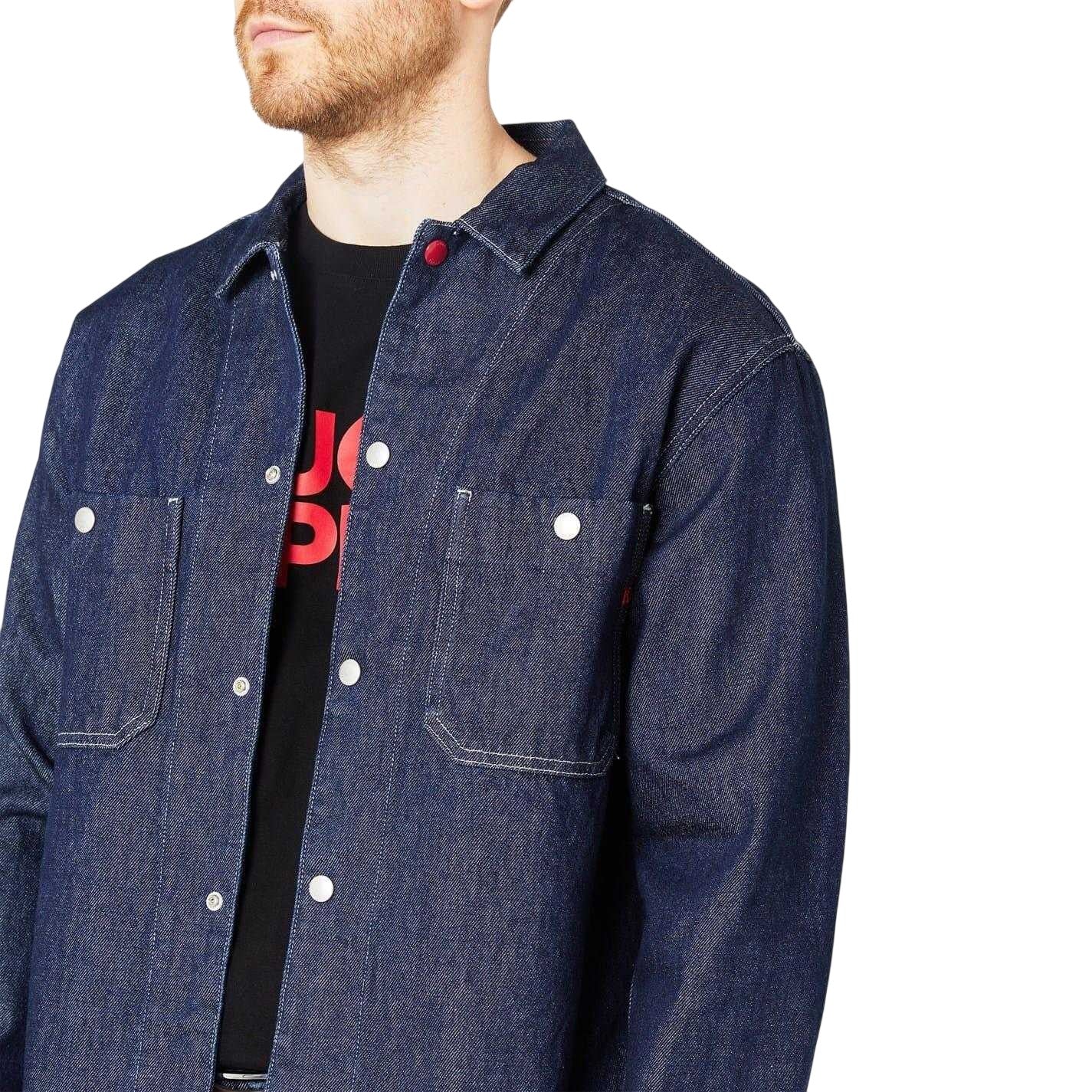 Dark Wash - Side - Hugo Boss Mens X Replay Denim Oversized Overshirt