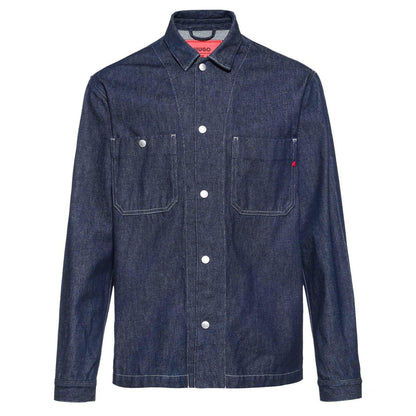 Dark Wash - Front - Hugo Boss Mens X Replay Denim Oversized Overshirt