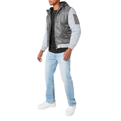 Charcoal - Lifestyle - Fabric Mens Fleece Lined Jacket