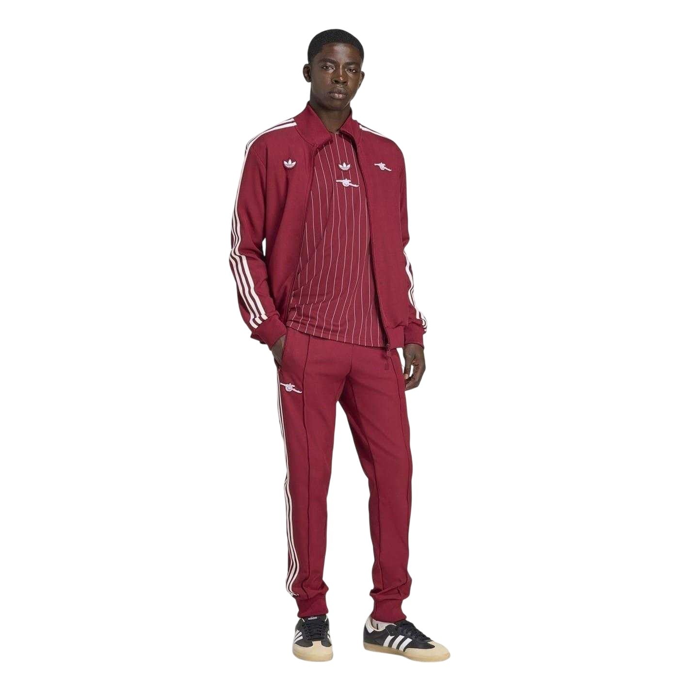 Red - Pack Shot - Adidas Mens Terrace Icons Arsenal FC Tracksuit Bottoms