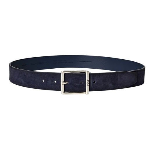 Dark Blue - Front - Boss Mens Rudy Suede Belt