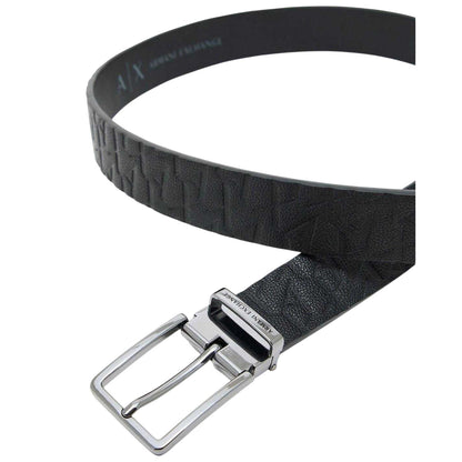 Black - Side - Armani Exchange Leather Belt