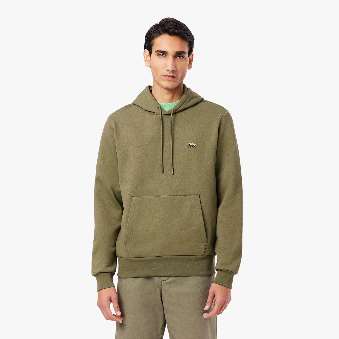Green - Back - Lacoste Mens Organic Cotton Hoodie