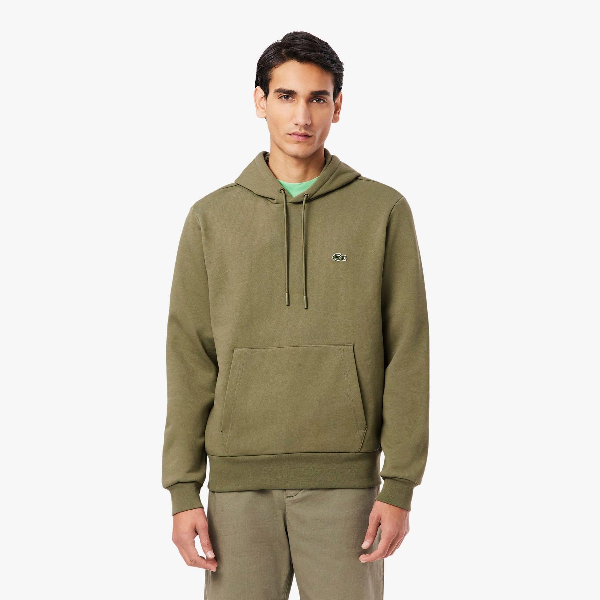 Green - Back - Lacoste Mens Organic Cotton Hoodie